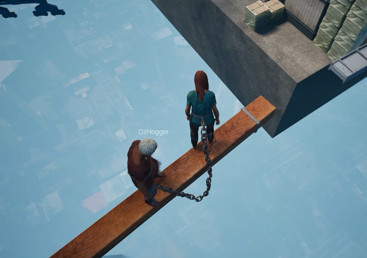 Мы на уровне с крутящимися балками в Chained Together